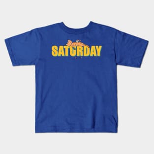 Funny Cat on a Saturday Kids T-Shirt